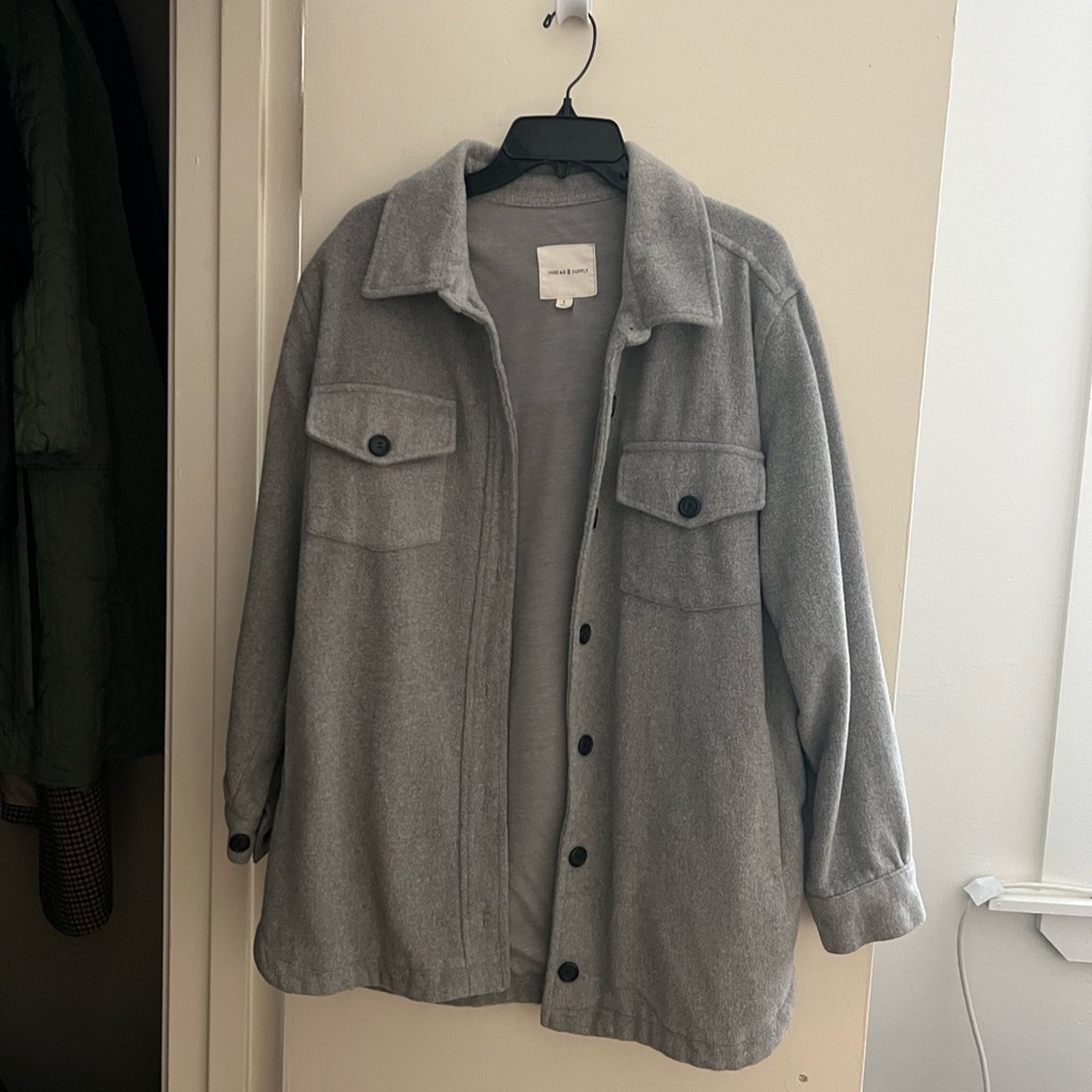 Thread & Supply Light Gray Shacket - image 2